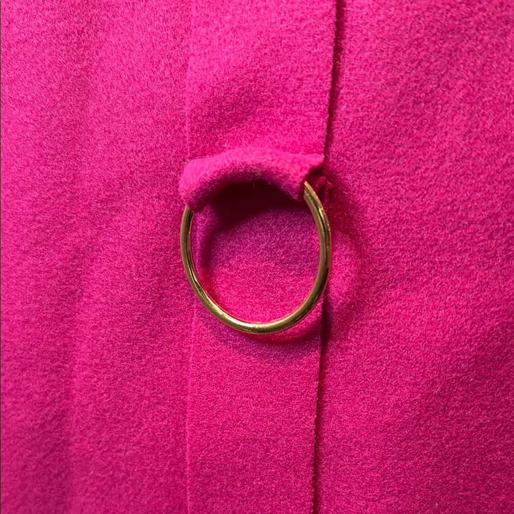 B1 Vibrant Pink Women's 3XL Hooded Coat with Back Ring Embellishments - Picture 4 of 7